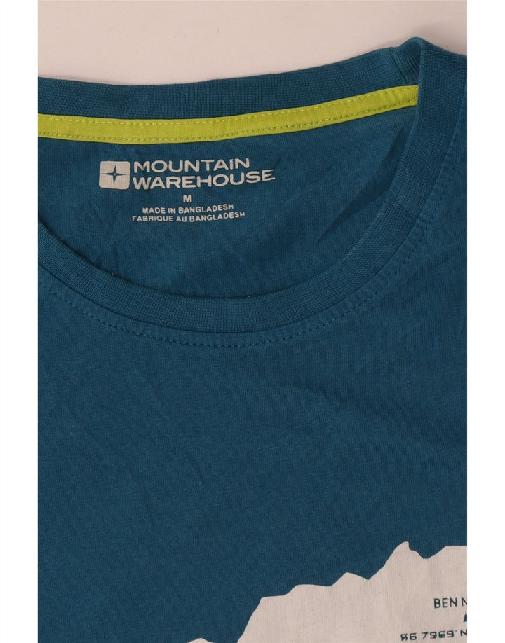 Tricou grafic pentru bărbați Mountain Warehouse Top din bumbac albastru mediu