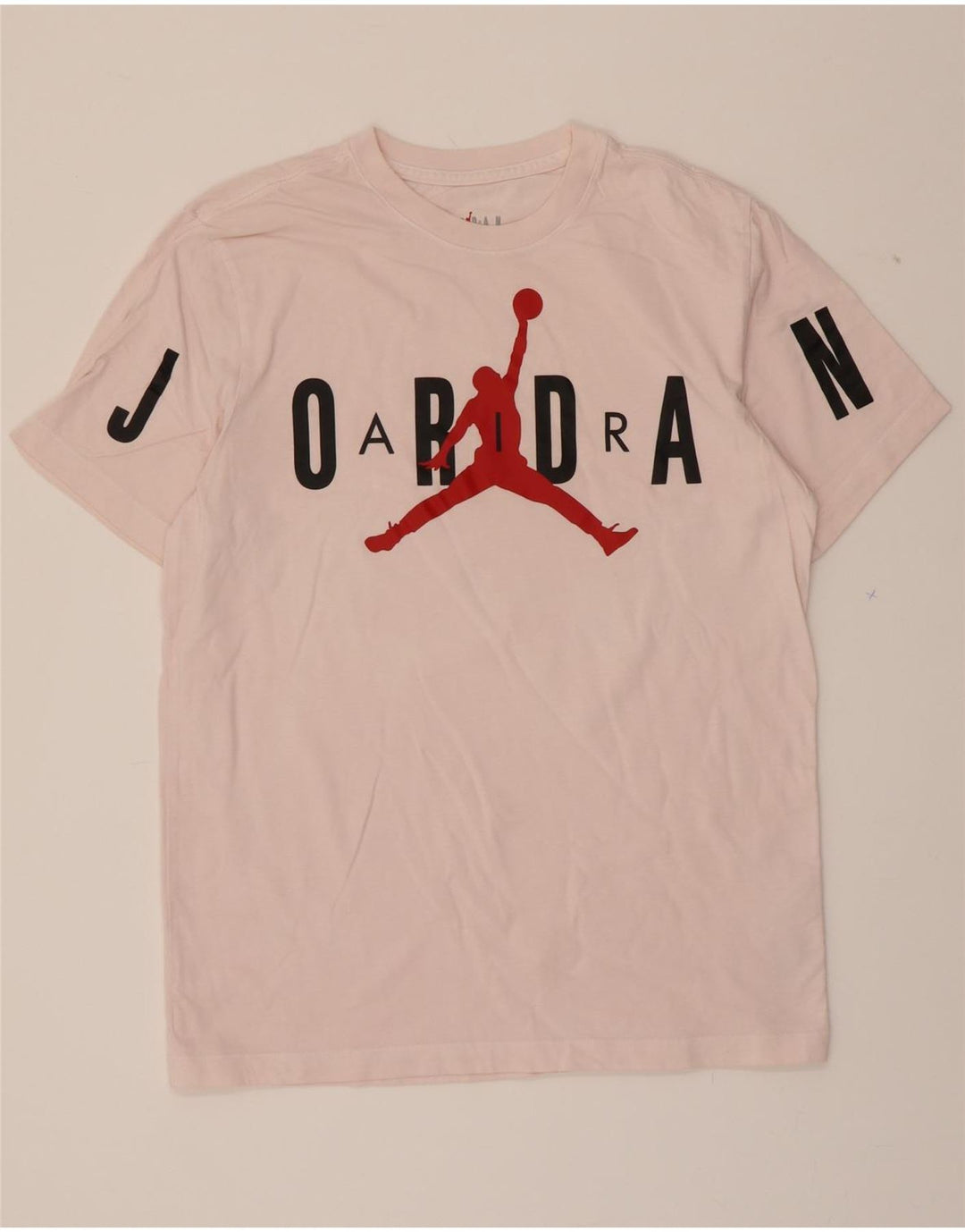 JORDAN Mens Graphic T-Shirt Top Medium Pink Cotton Vintage Jordan and Second-Hand Jordan from Messina Hembry 
