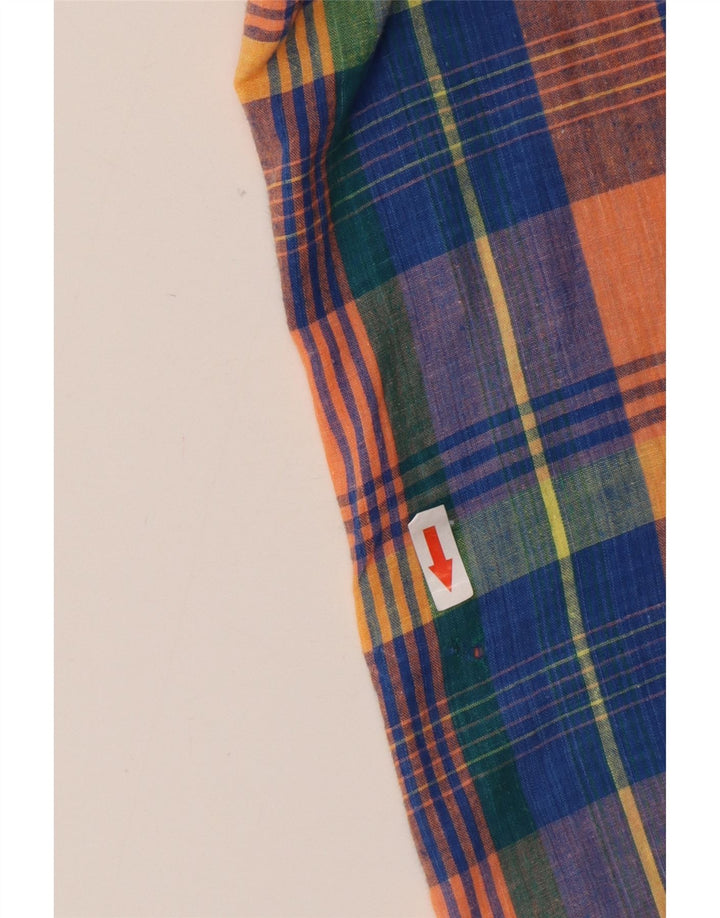 Cămașă Vintage pentru bărbați cu ajustare normală Mărimea 45/46 2XL Bumbac cu carouri multicolore