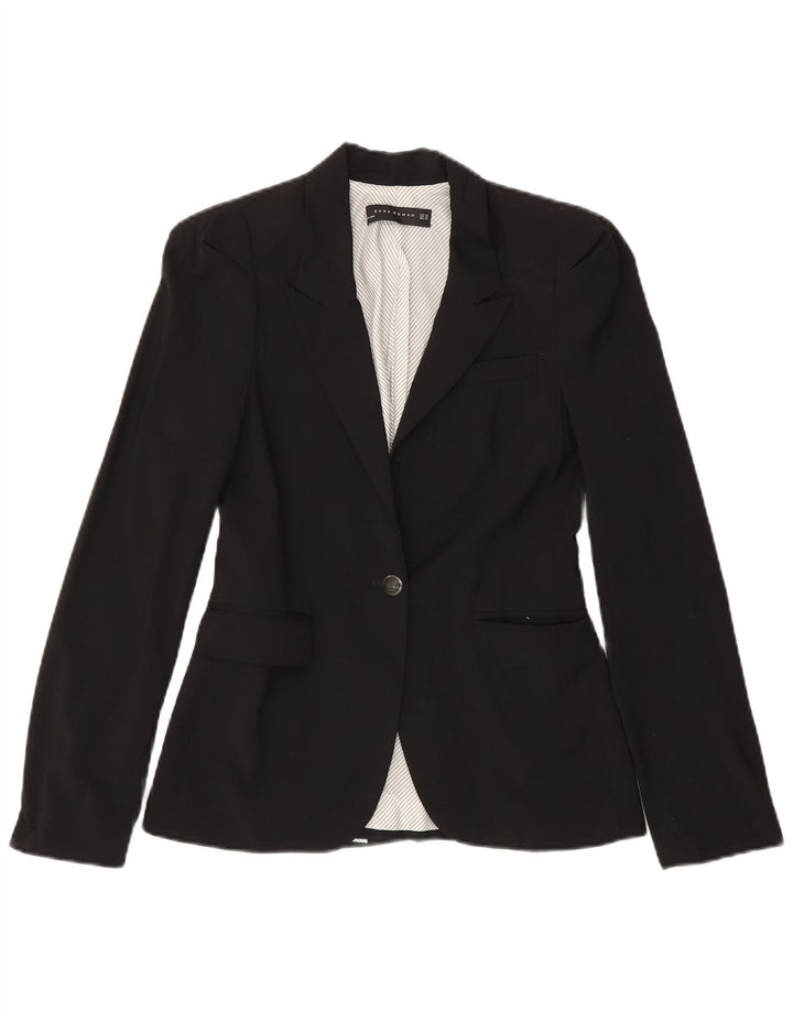 Sacou blazer pentru femei Zara, cu 1 nasture, UK 6 XS, poliester negru