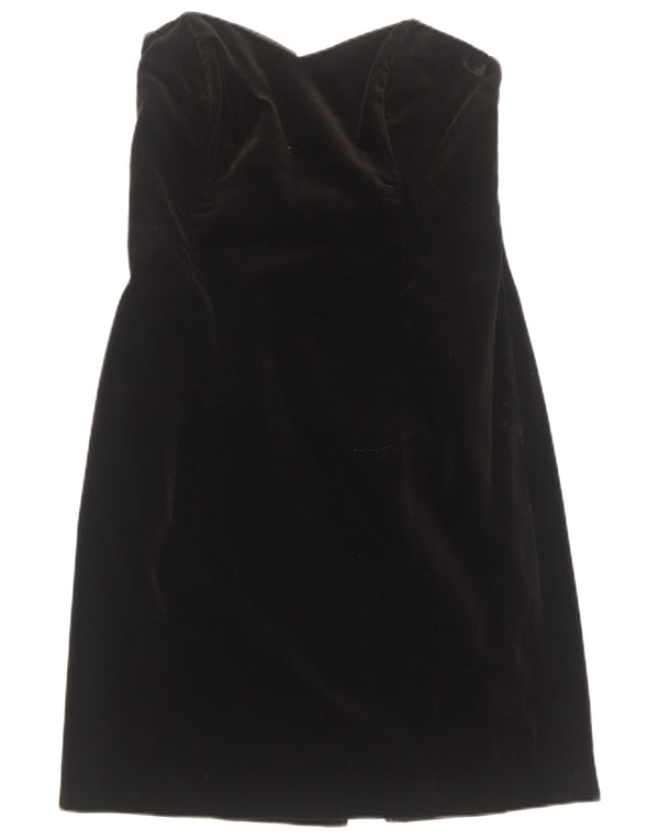 Laura Ashley Rochie pentru femei din velur fără bretele UK 16, mare, negru, bumbac