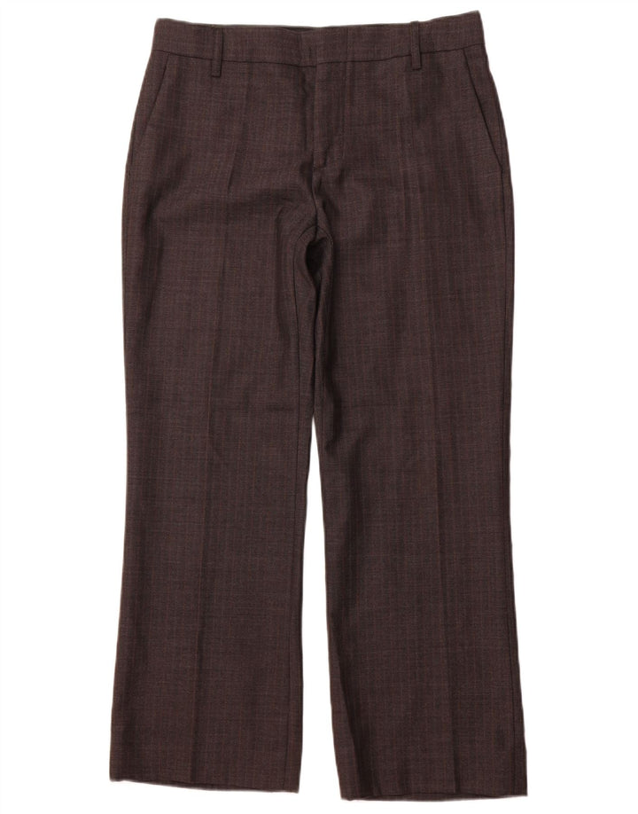 Pantaloni chino drepți ZARA pentru femei EU 40 Medium W30 L28 Gri Herringbone