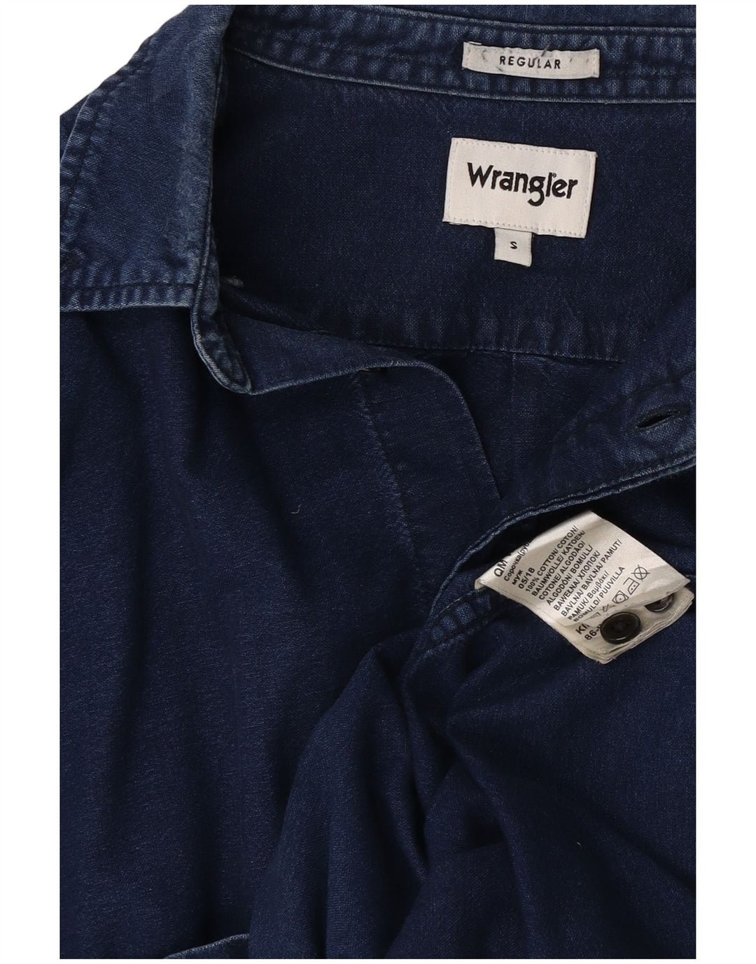 Cămașă din blugi pentru bărbați Wrangler, bumbac, albastru bleumarin