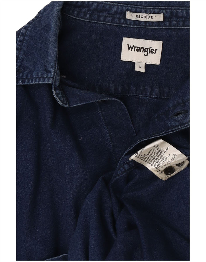 Cămașă din blugi pentru bărbați Wrangler, bumbac, albastru bleumarin