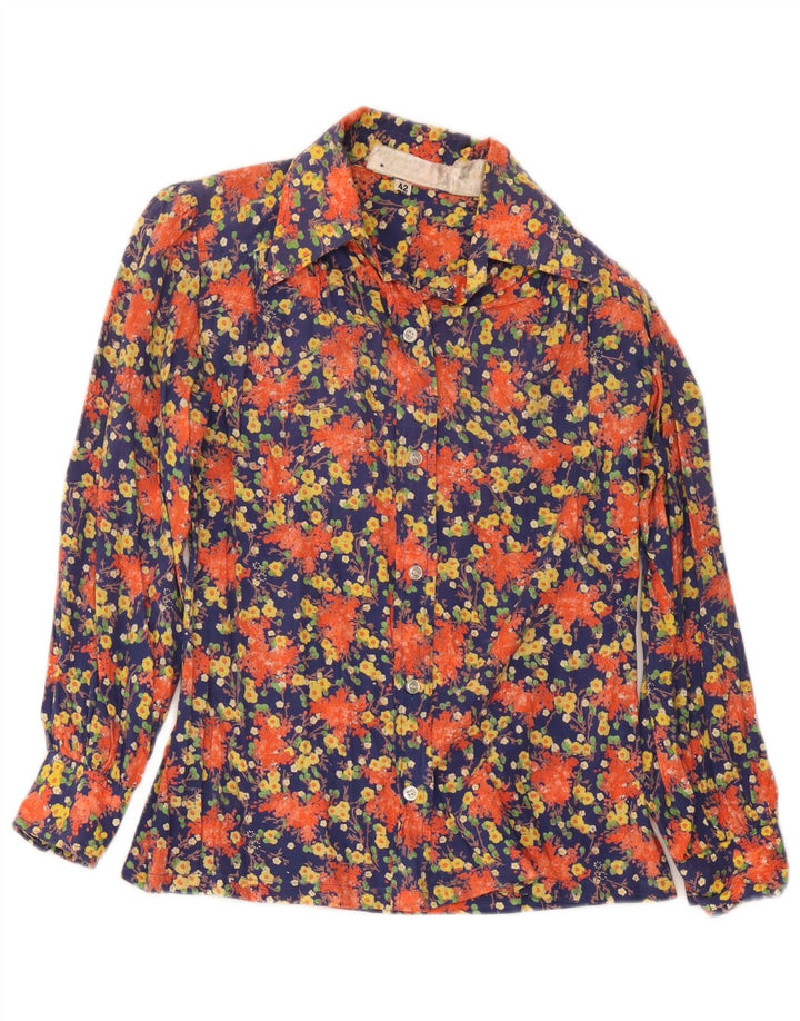 Bluză Cămașă Vintage Femei IT 42 Medium Multicolor Floral