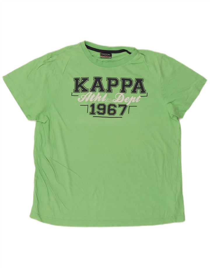 Tricou grafic pentru bărbați Kappa Top mare din bumbac verde