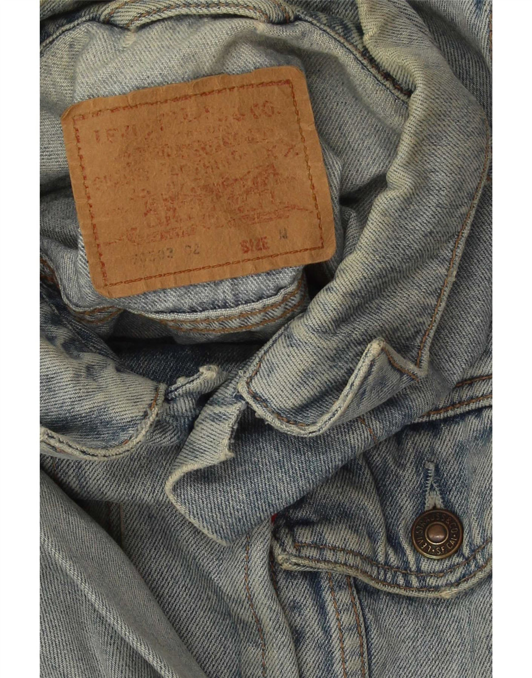 Jachetă de blugi pentru bărbați Levi's UK 38, bumbac albastru mediu