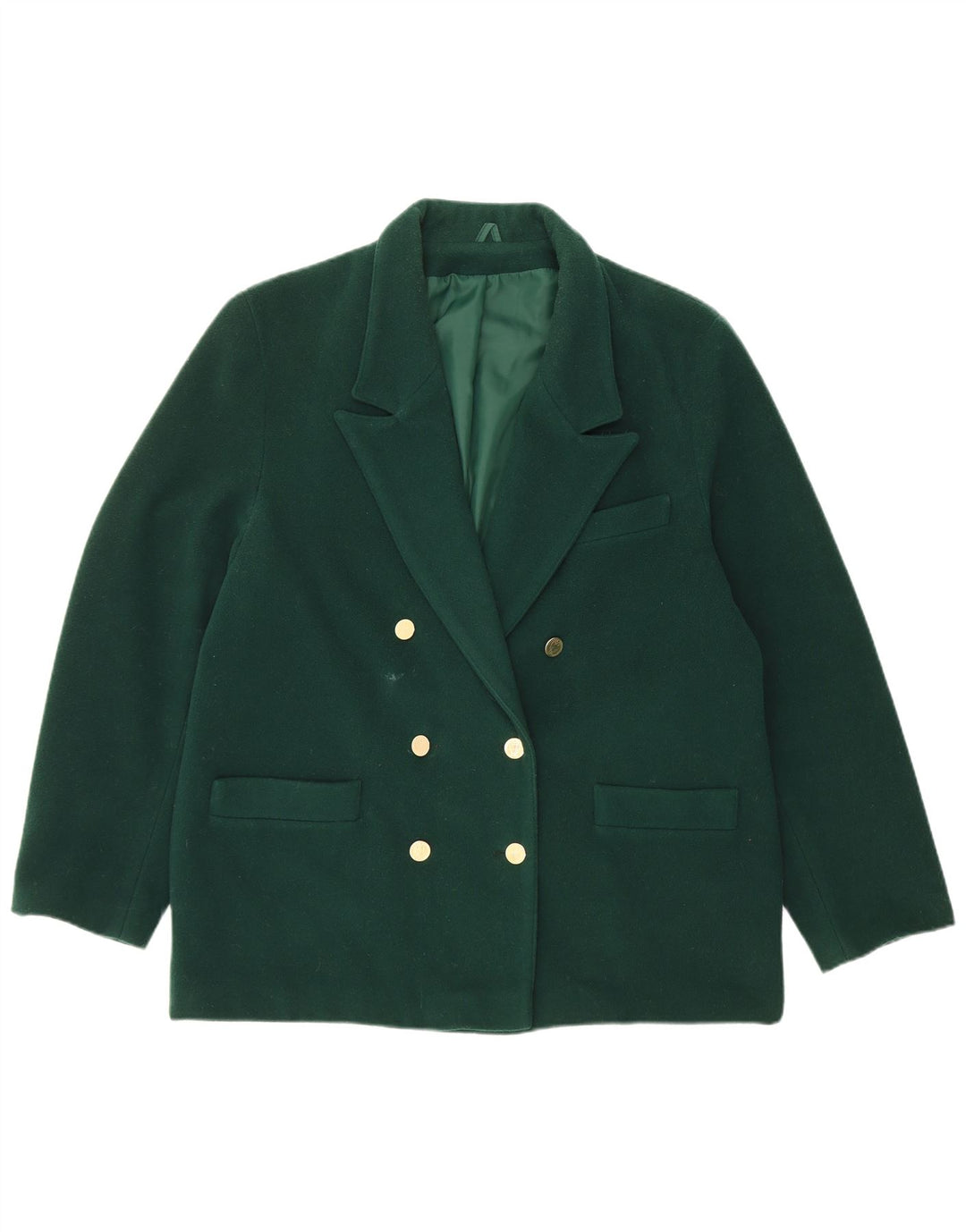Jachetă vintage pentru femei la dublu piept UK 18 XL Lână verde