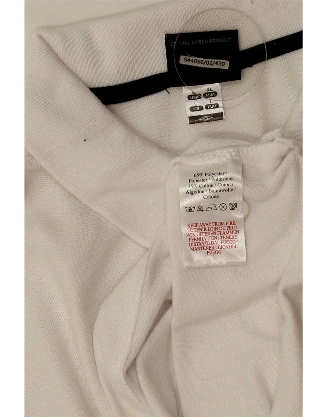 Tricou polo pentru bărbați Umbro Poliester alb mare