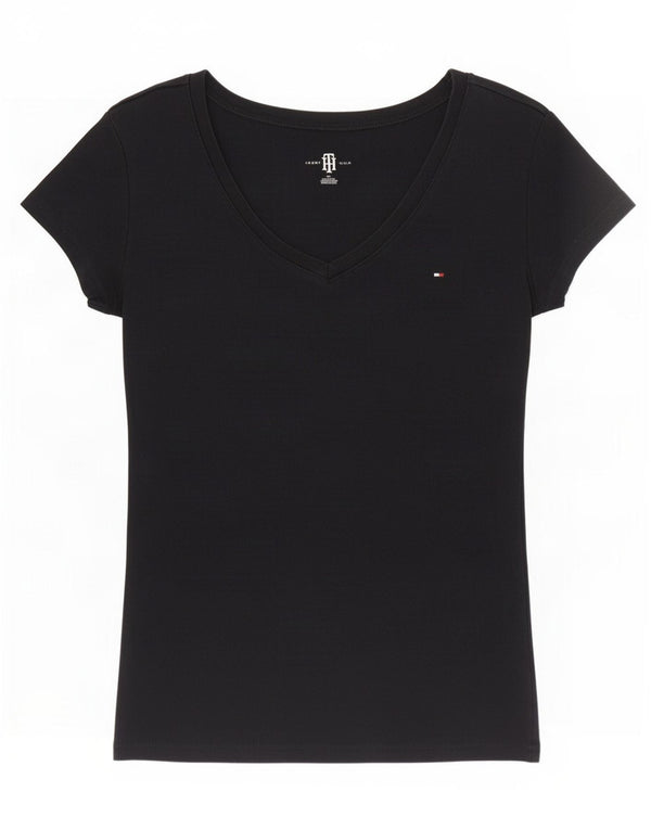 Tricou Tommy Hilfiger pentru femei Top UK 8 Small Black Bumbac