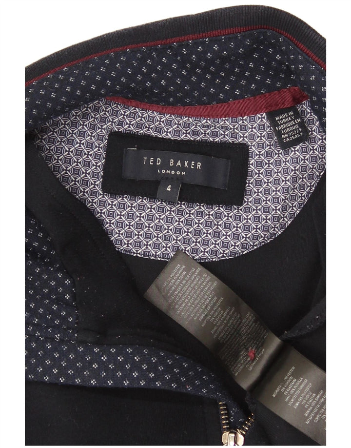 Pulover pentru bărbați Ted Baker, cu fermoar, cu gât, mărimea 4, mare, poliester bleumarin