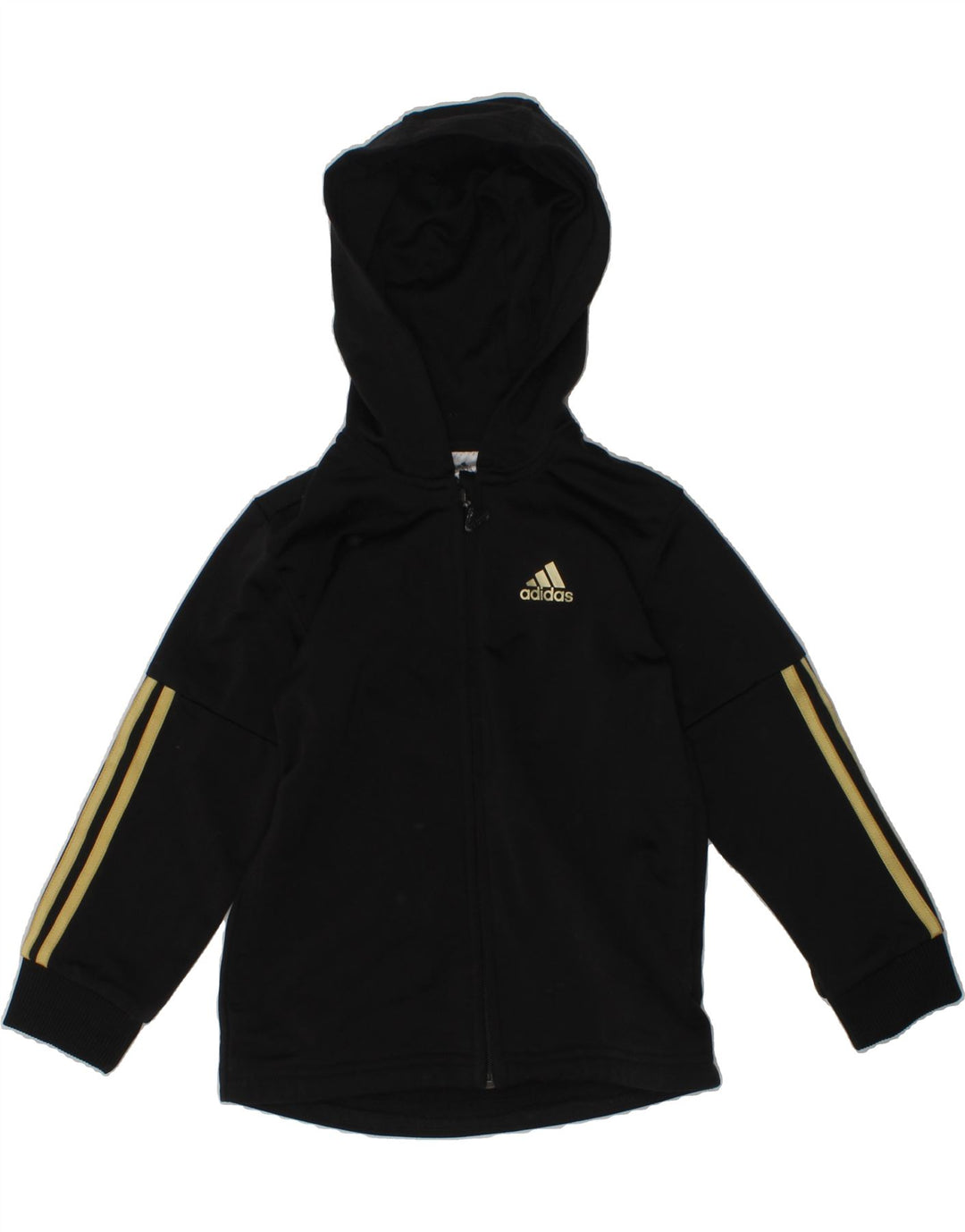 ADIDAS Girls Zip Hoodie Sweater 2-3 Years Black Polyester Vintage Adidas and Second-Hand Adidas from Messina Hembry 