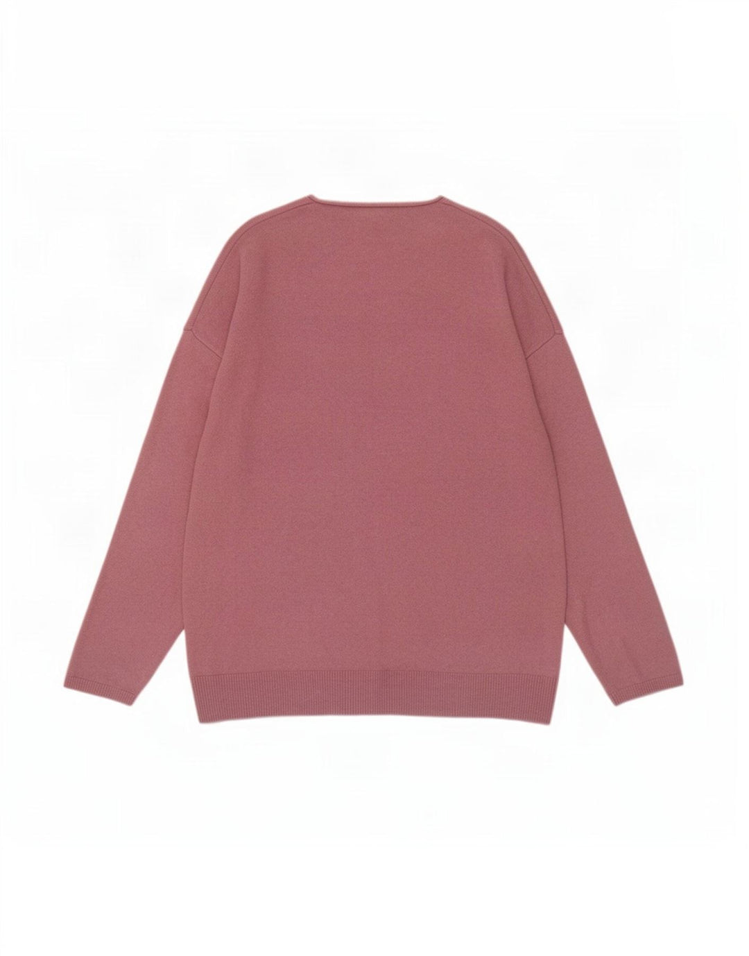Massimo Dutti Pulover pentru bărbați cu gât de barcă, lână mare, roz