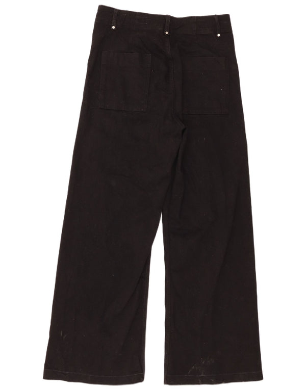 Pantaloni casual pentru femei Zara cu picioare late EU 44 XL W34 L30 bumbac negru