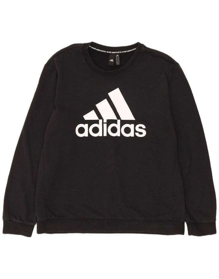 Hanorac pentru bărbați Adidas Graphic Regular Fit Jumper XL, bumbac negru