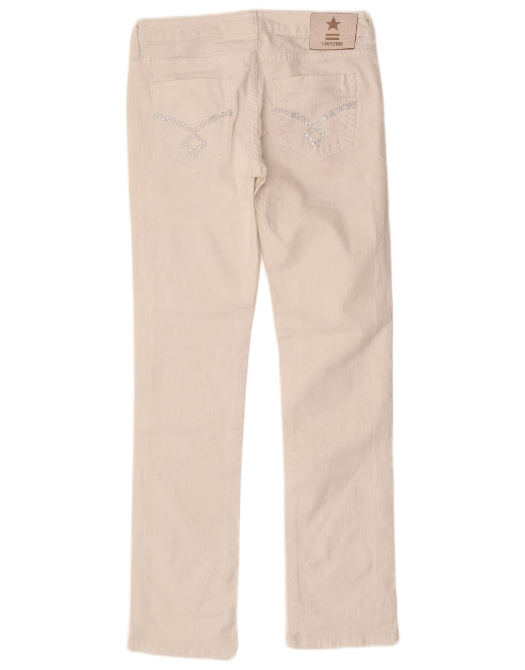 Uniformă Blugi Slim Femei L27 L29 Bumbac Alb