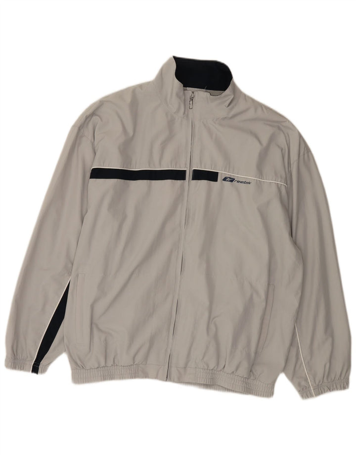 Jachetă de top pentru trening Reebok pentru bărbați, gri mic, color block, din poliester