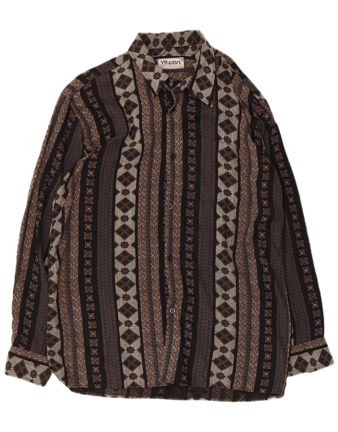 Cămașă Vintage pentru bărbați 2XL Negru Geometric