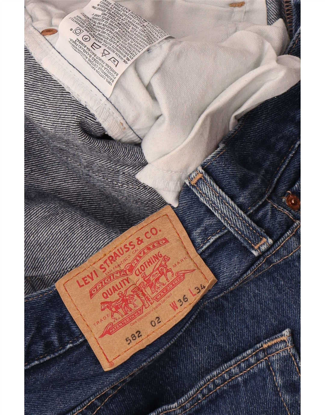 Levi's Mens 582 Straight Jeans W36 L34 Navy Blue Cotton