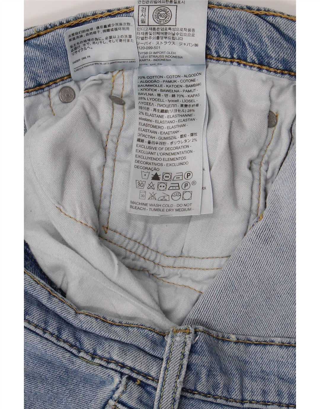 Blugi 514 drepti pentru bărbați Levi's W38 L32 Bumbac albastru