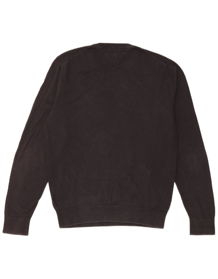 Pulover Tommy Hilfiger pentru damă, cu gât crew, bumbac mic, negru