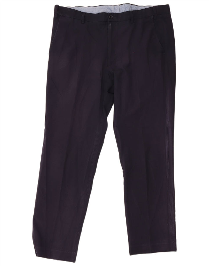 Pantaloni de costum obișnuiți, drepti, pentru bărbați, Marks & Spencer, L38 L31, bleumarin