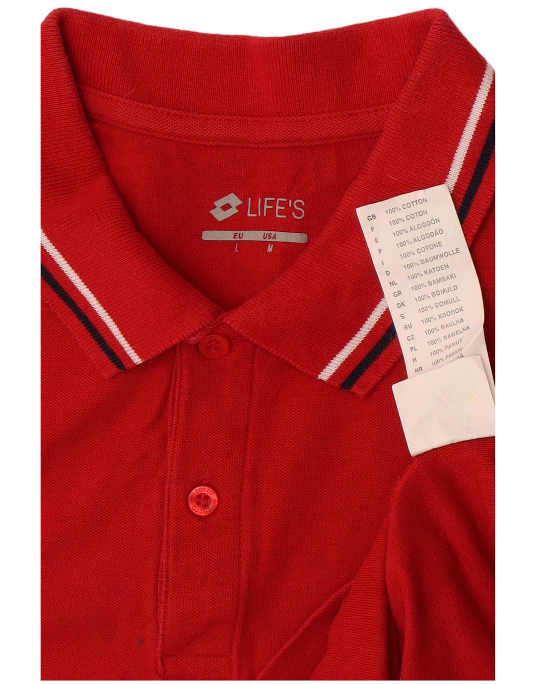 Tricou polo pentru bărbați Lotto, bumbac roșu mediu