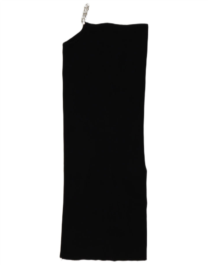 Rochie pentru femei Zara cu un umăr UK 10 Mic Negru Viscoză