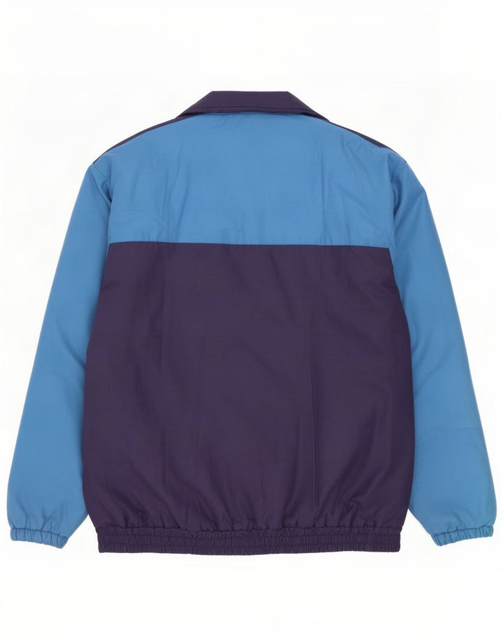 Bomber vintage pentru bărbați UK 40 mare, albastru bleumarin, poliester color bloc