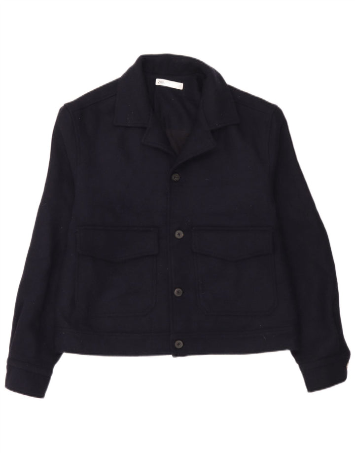 Bomber pentru bărbați Zara UK 38 Mediu Lână bleumarin