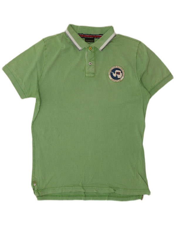 Napapijri Mens Polo Shirt Large Green Cotton