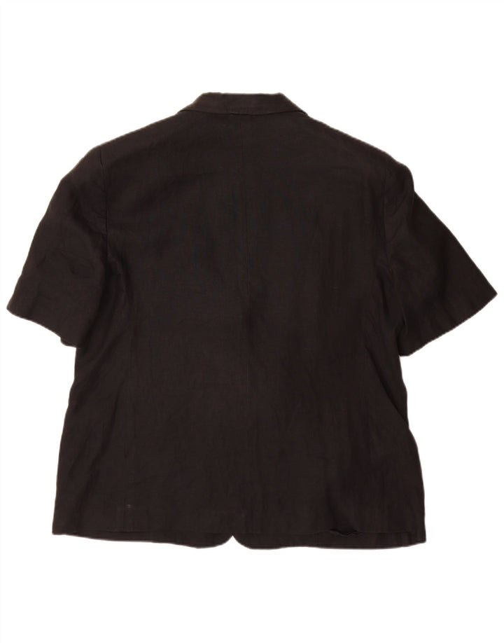 Luisa Spagnoli Jachetă pentru femei cu mânecă scurtă, cu 2 nasturi, IT 52 2XL Negru