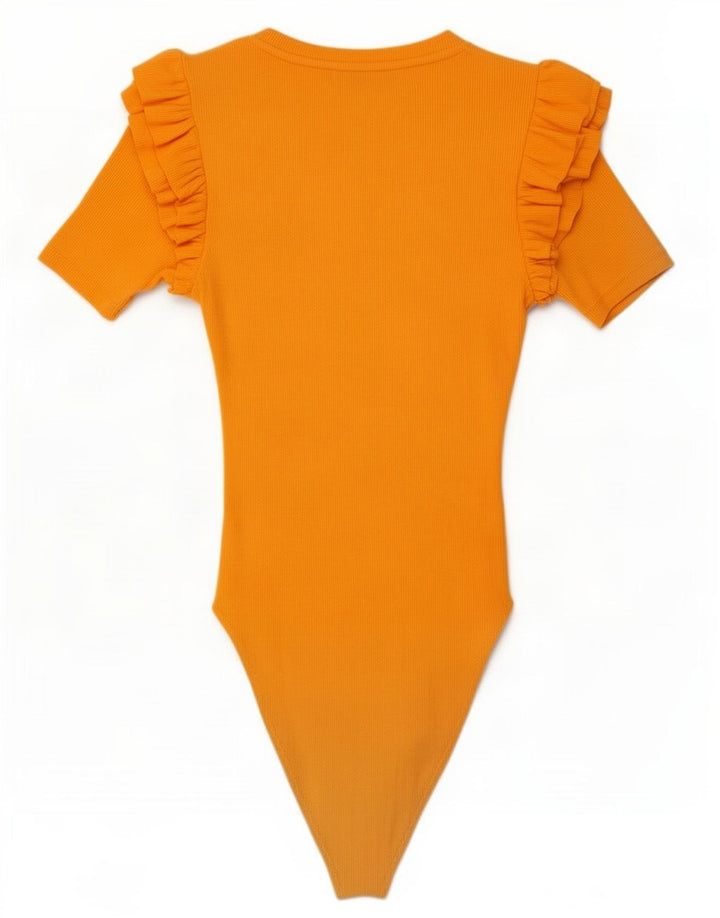 Body Zara femei UK 12 bumbac portocaliu mediu