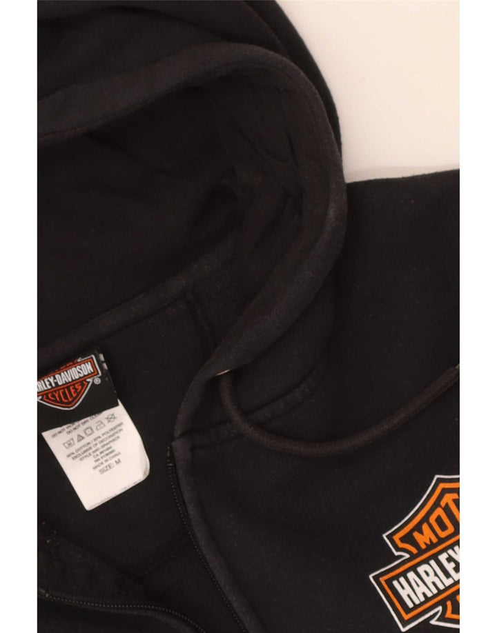 Pulover Harley Davidson pentru bărbați, cu fermoar, bumbac mediu negru
