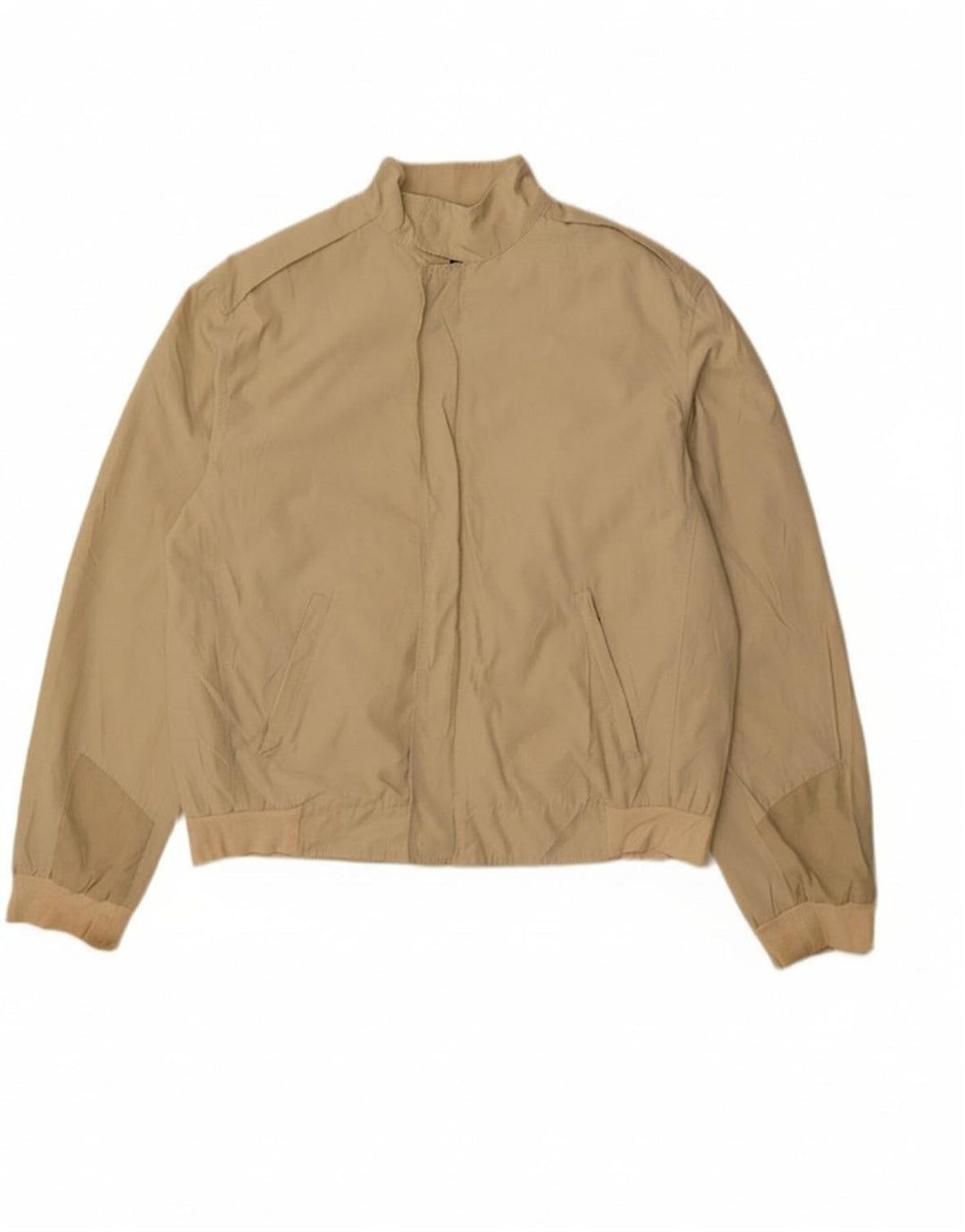 VINTAGE Mens Bomber Jacket UK 38 Medium Beige Nylon