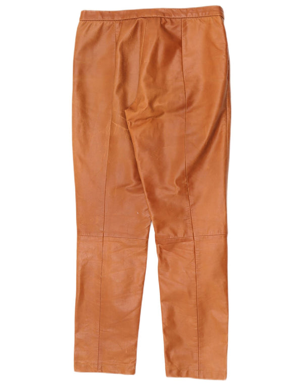 Pantaloni drepți din piele vintage pentru bărbați W28 L28 piele maro