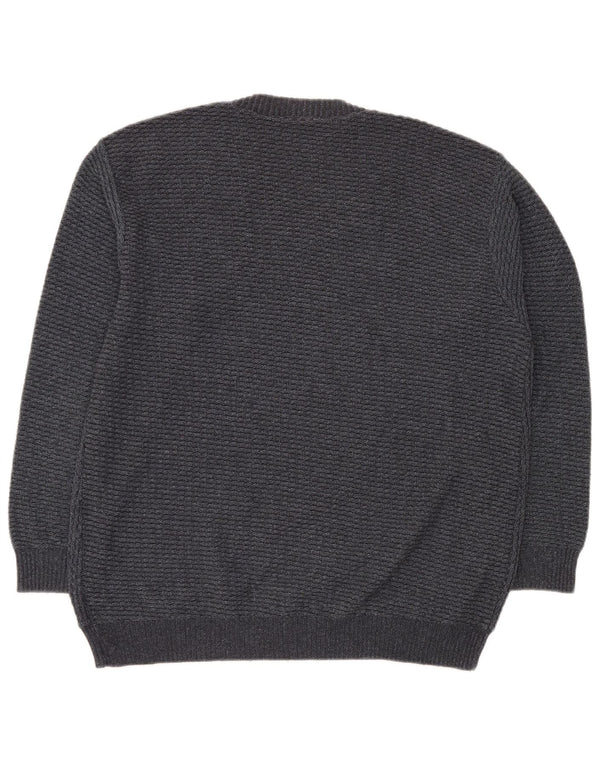 Pulover VINTAGE pentru bărbați cu decolteu în V IT 50 Medium Gri Geometric