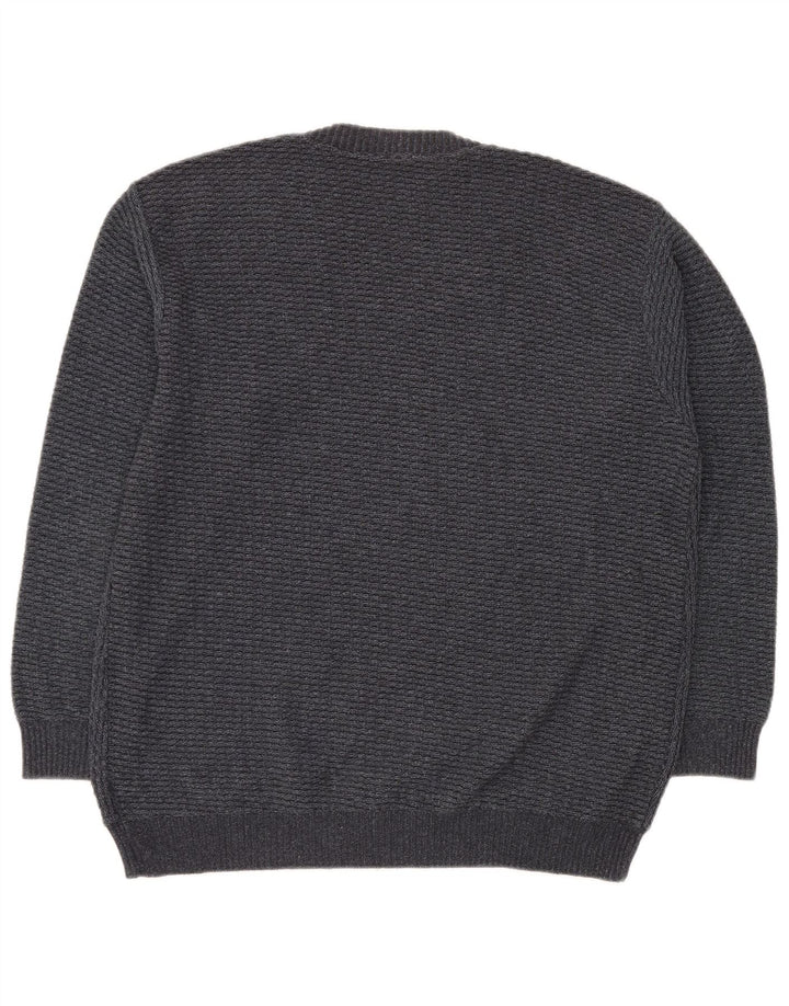 Pulover VINTAGE pentru bărbați cu decolteu în V IT 50 Medium Gri Geometric