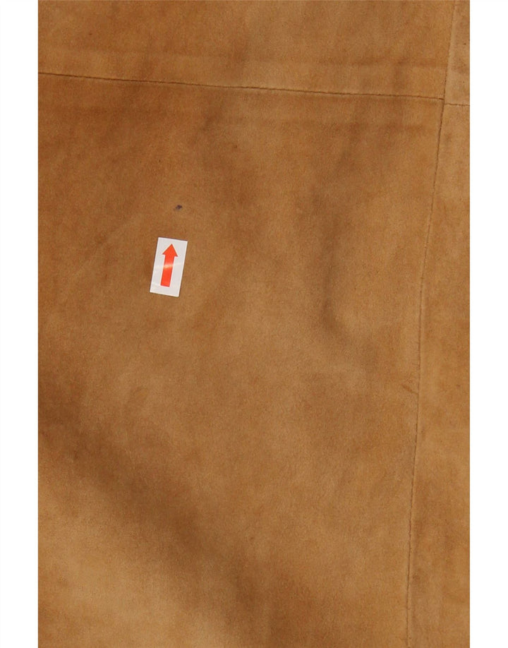 Fusta A-Line din piele intoarsa pentru femei VINTAGE W24 XS maro