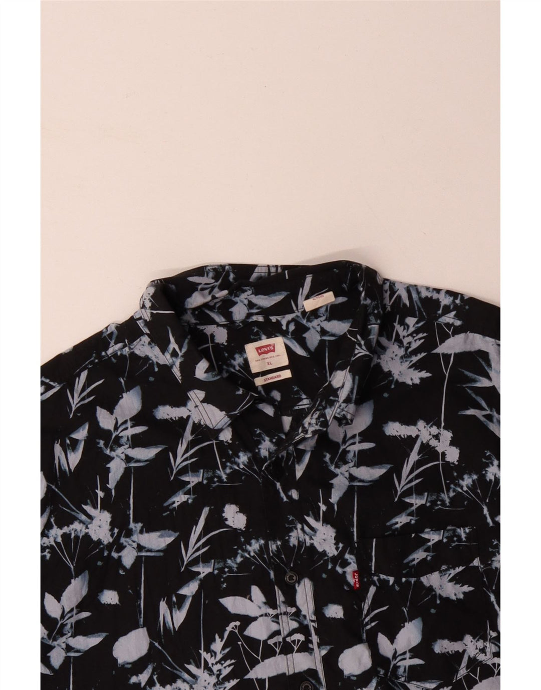 Cămașă standard cu mânecă scurtă pentru bărbați LEVI'S XL, bumbac floral negru