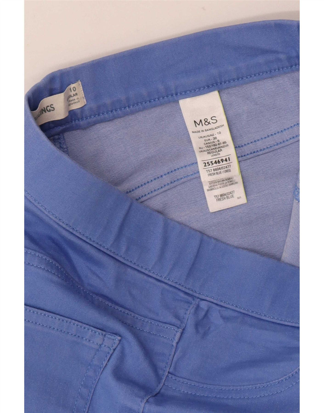 Blugi jegging pentru femei Marks & Spencer UK 10 mic, albastru, bumbac