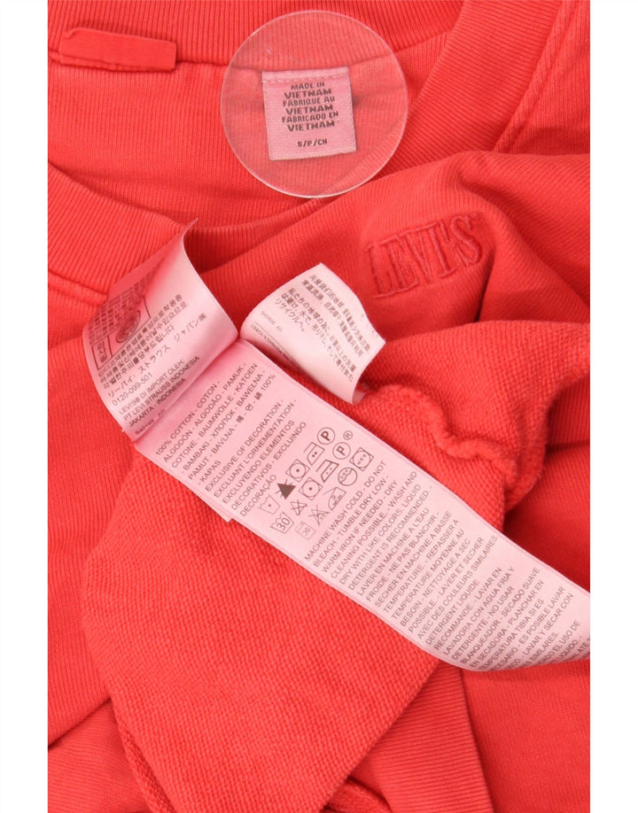 Pulover Oversized Crop Levi's pentru femei UK 10 Bumbac roșu mic