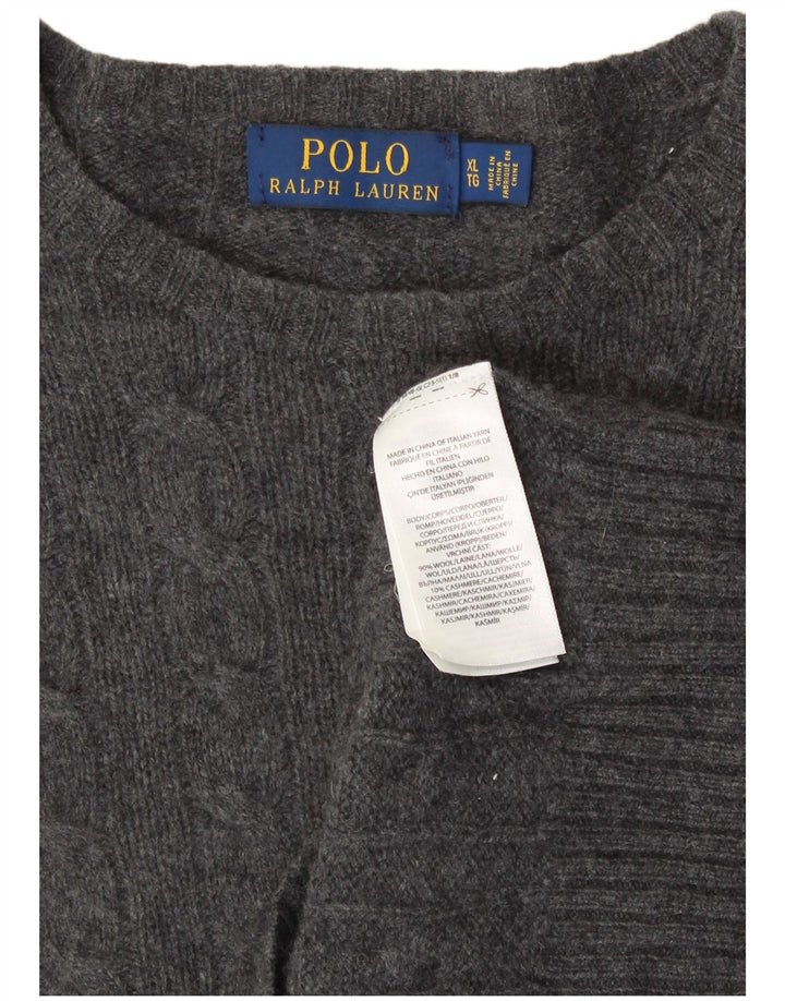 Pulover Polo Ralph Lauren pentru bărbați, cu gât crew, XL, lână gri