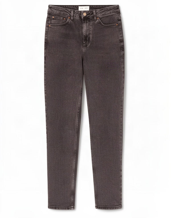 Topshop Blugi Mom Tapered pentru femei W26 L29 bumbac gri