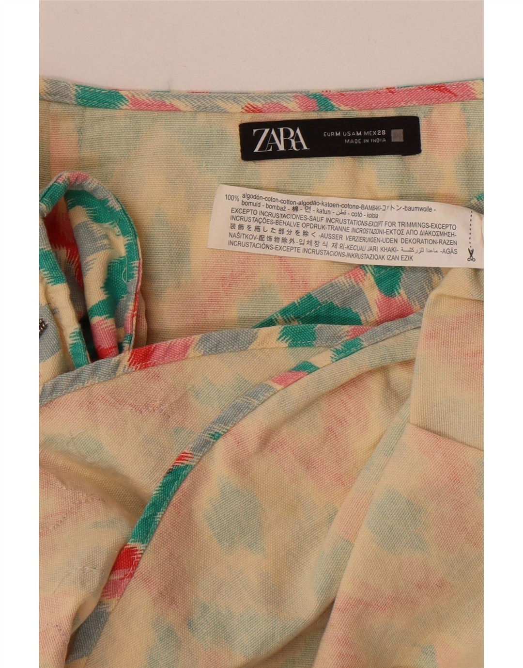 Fusta Wrap Femei Zara Medium W28 Bumbac Geometric Multicolor
