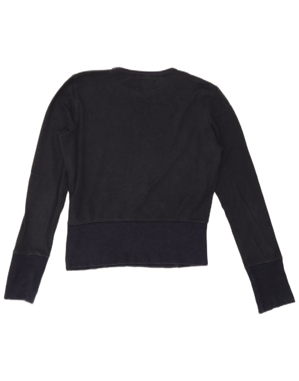 Sergio Tacchini pentru femei Crop Graphic Top cu mânecă lungă UK 12 Medium Bleumarin