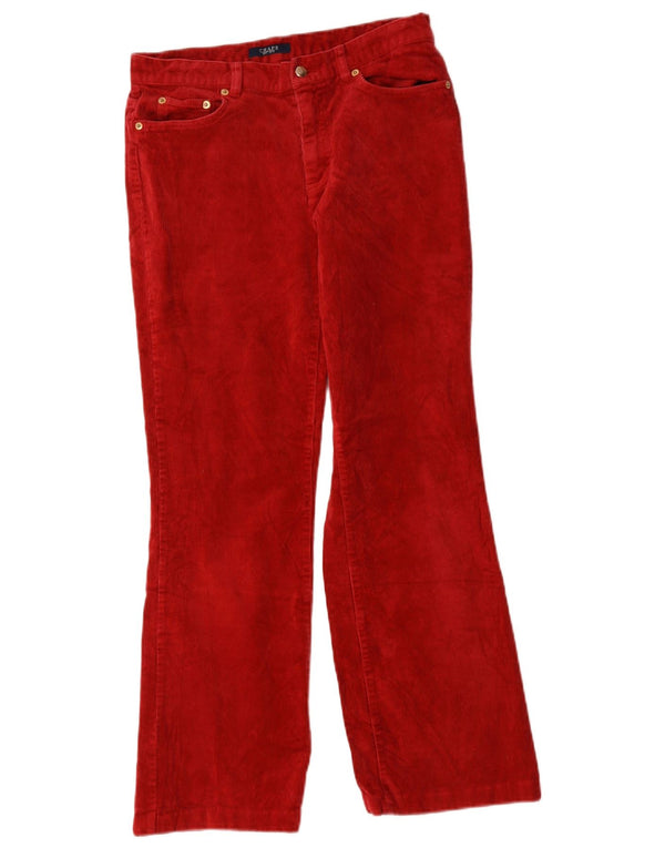 Pantaloni drepti din velur pentru femei Chaps US 4 Small W30 L28 Bumbac roșu