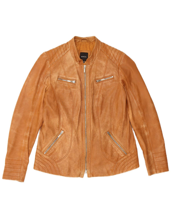 Bonita Womens Leather Jacket IT 40 Small Brown