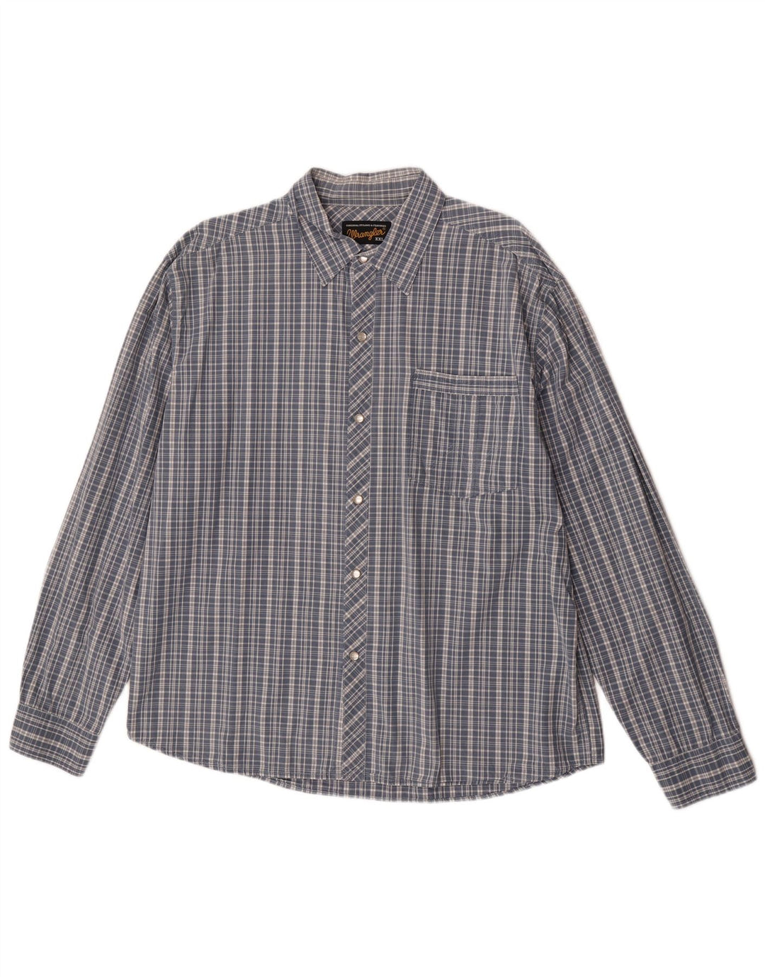Cămașă pentru bărbați Wrangler 2XL, bumbac cu carouri albastre
