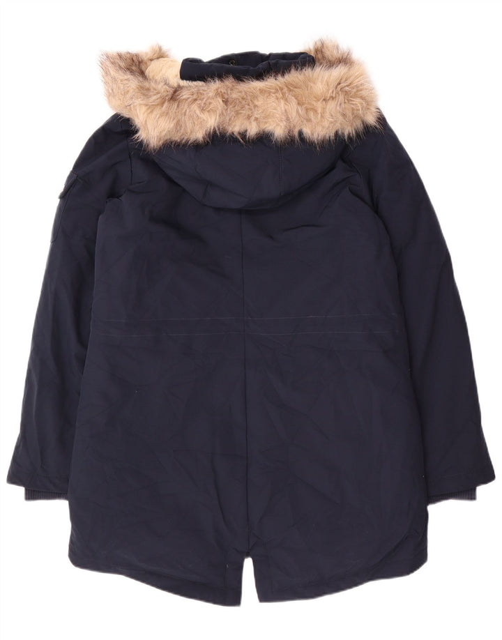 Jachetă parka cu glugă pentru femei Ralph Lauren UK 10 Poliester bleumarin mic